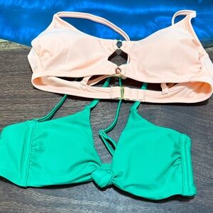Wild Fable Peach and Green Bikini Tops